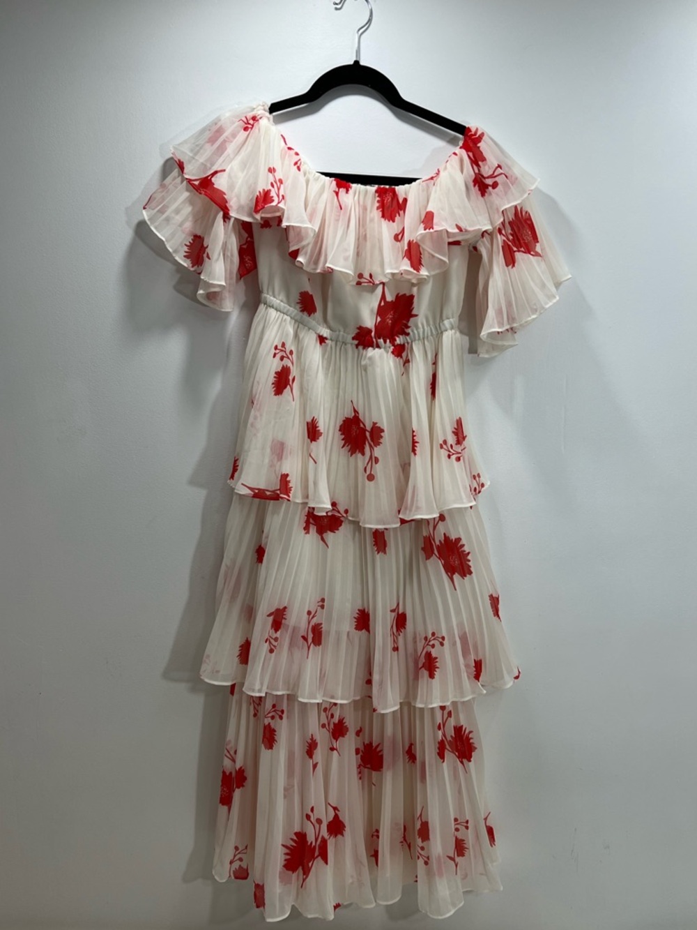 Self-Portrait Printed Midi Length Ruffle Dress - Picture 3 of 13